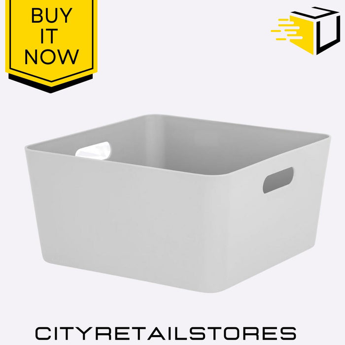 Wham Studio Cube Basket 15.02 Cool Grey Storage Box Durable & Stylish Organizer