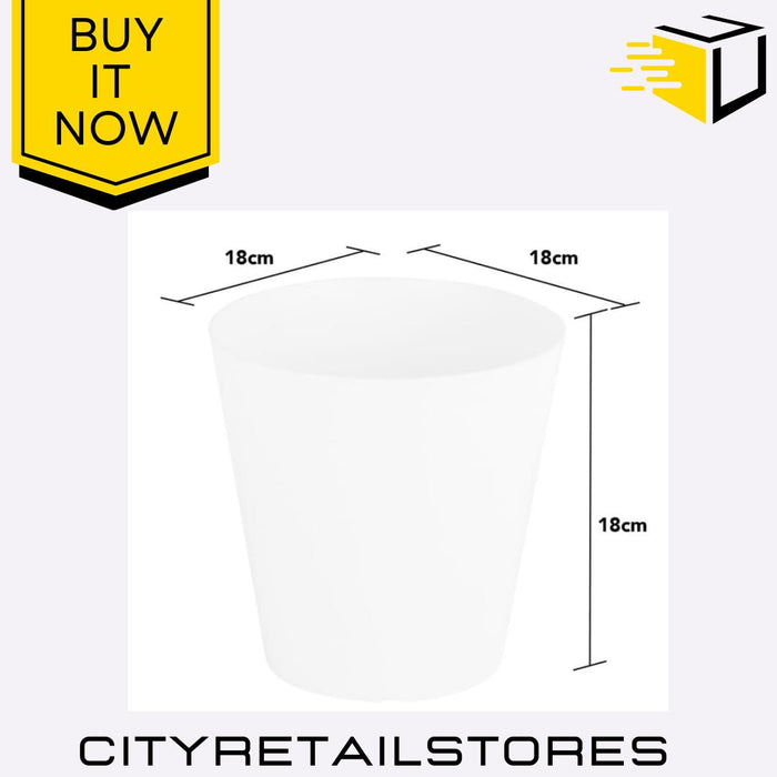 30cm Round Planter Cover Ice White Bin Modern Waste Basket Stylish Wham Studio