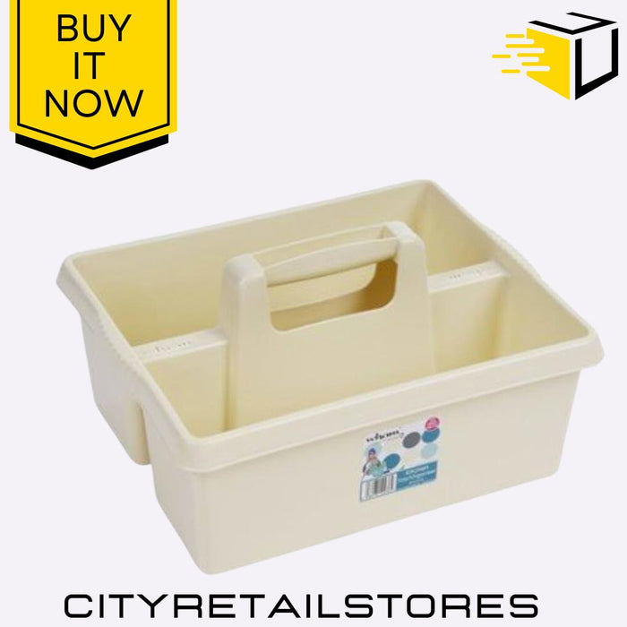 Kitchen Tidy Organiser Caddy Soft Cream Stylish Storage Solution Wham Casa