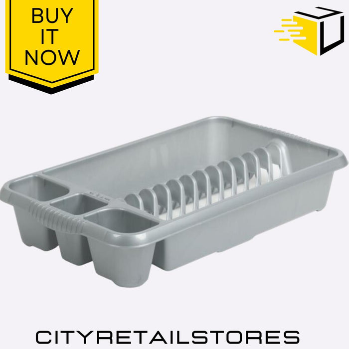 Medium Dish Drainer Silver Stylish Kitchen Drainer for Drying Dish Wham Casa