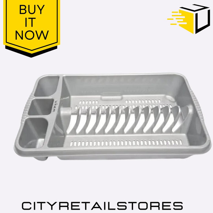 Medium Dish Drainer Silver Stylish Kitchen Drainer for Drying Dish Wham Casa