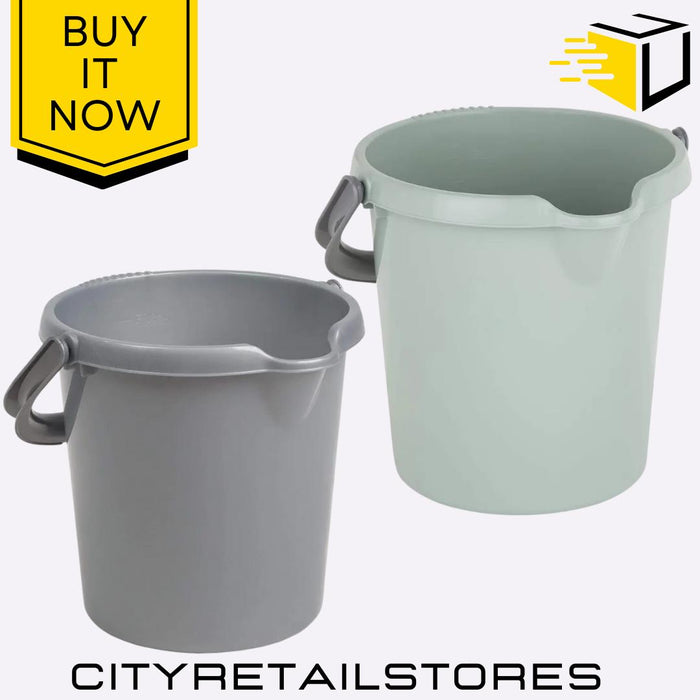 5L Bucket Silver Sage/Silver Durable & Stylish Household Storage Wham Casa