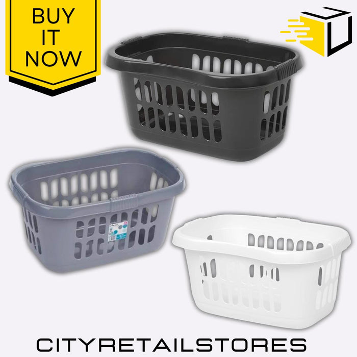 Hipster Laundry Basket Ice White/Midnight Black/Silver Wham Casa