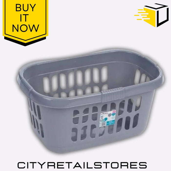 Hipster Laundry Basket Ice White/Midnight Black/Silver Wham Casa