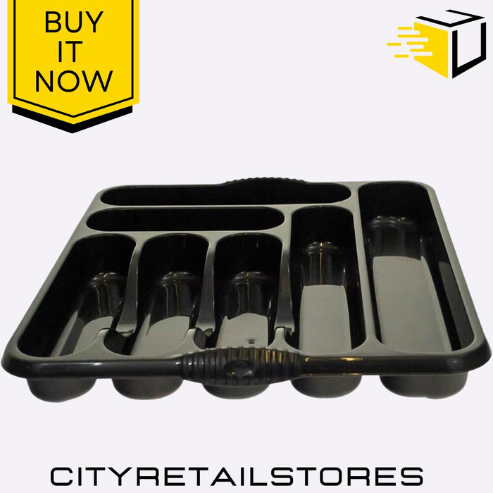 Small Cutlery Tray Midnight Durable Kitchen Drawer Organiser Black Wham Casa
