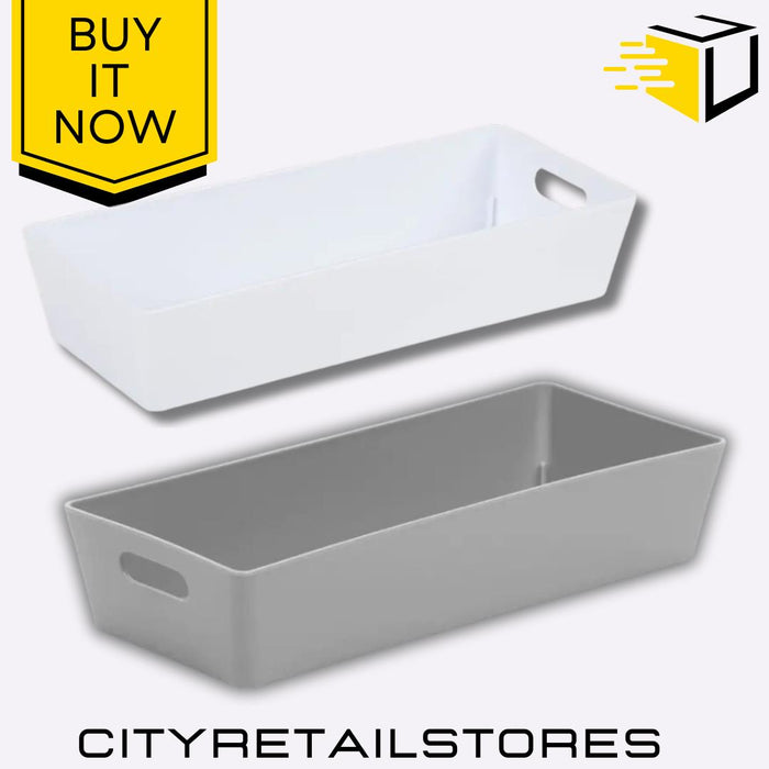 Basket Rectangular 2.01L Ice White & Cool Grey Storage Box Organizer Wham Studio