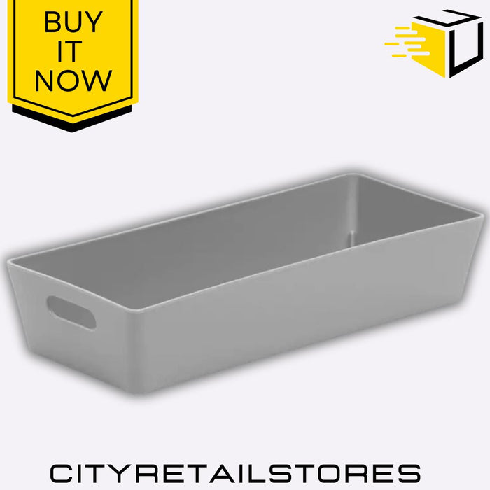 Basket Rectangular 2.01L Ice White & Cool Grey Storage Box Organizer Wham Studio