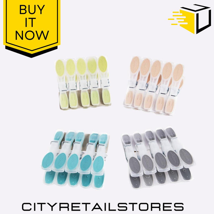 Set of 20 Soft Grip Pegs Assorted Colours Non-Slip Clothes Pins Wham Laundry