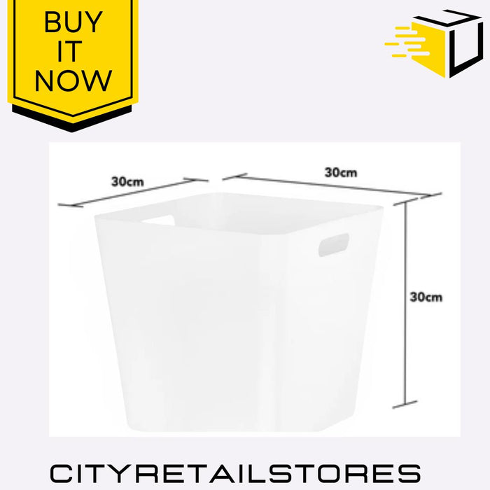 Cube Basket White Stylish Storage Organiser Durable & Versatil Wham Studio 15.01