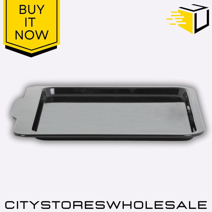 Enamel Baking Tray 0.6mm Non-Stick Black Durable Oven Tray Roasting Pan Wham