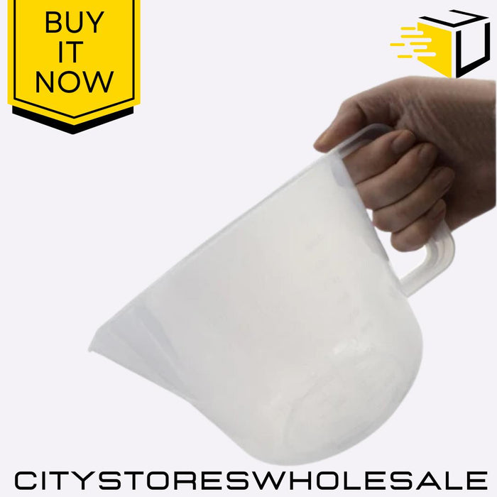 3.5 Pint Durable Plastic Measuring Jug Clear Markings Kitchen  Whitefurze
