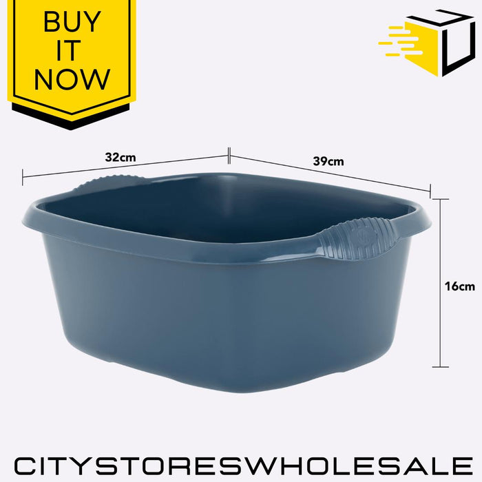 39cm Rectangular Bowl Navy Durable Plastic Serving Dish For Kitchen Wham Casa