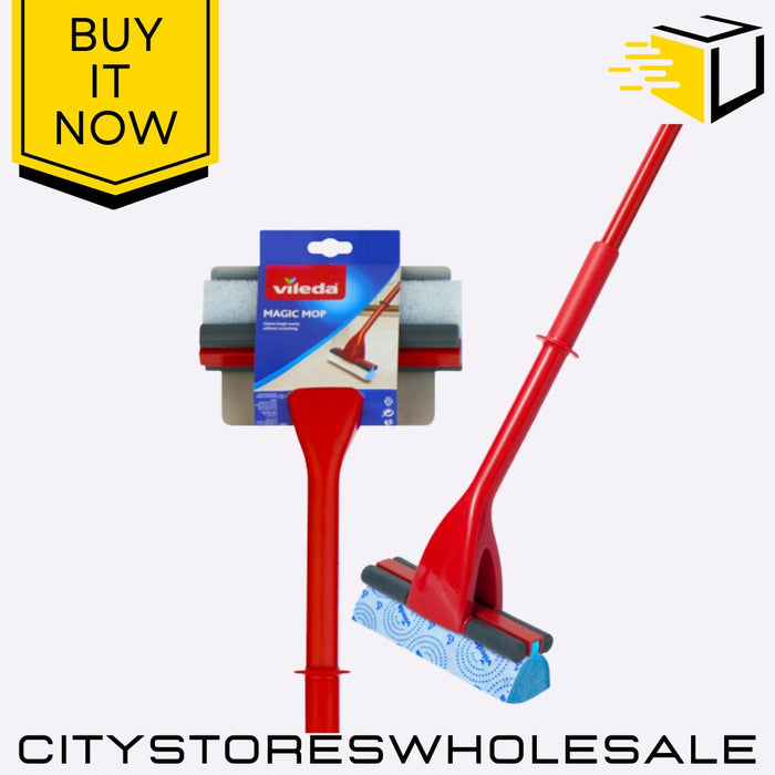 Vileda Magic 3 Action Mop Head & Handle Streak-Free Cleaning for All Floors