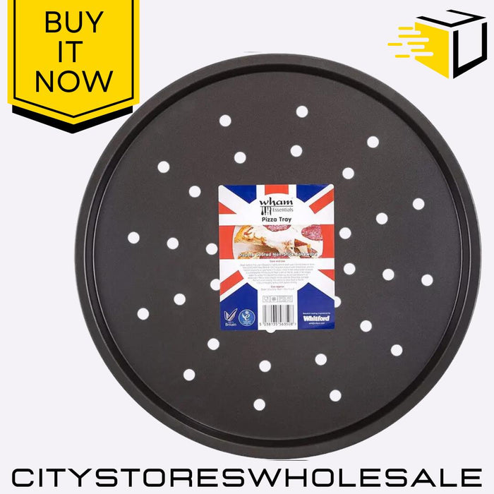 12 Inch Non-Stick Pizza Tray Silver/Graphite Oven Baking Dish 33x33x1.5cm Wham