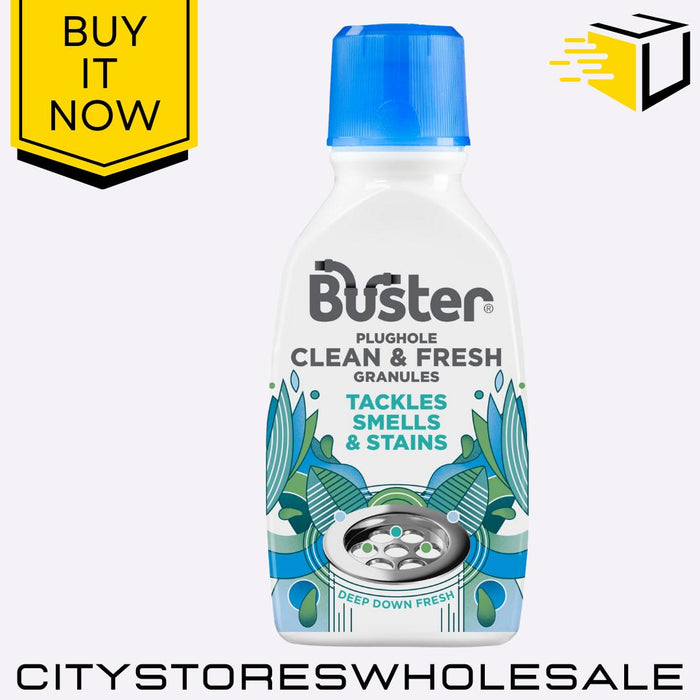 Plughole Clean & Fresh Granules Blockage & Odour Remover For Sinks 300g Buster