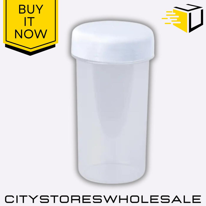 Screw Top Beaker Clear with Ice White Lid Leakproof 350ml Wham Cuisine