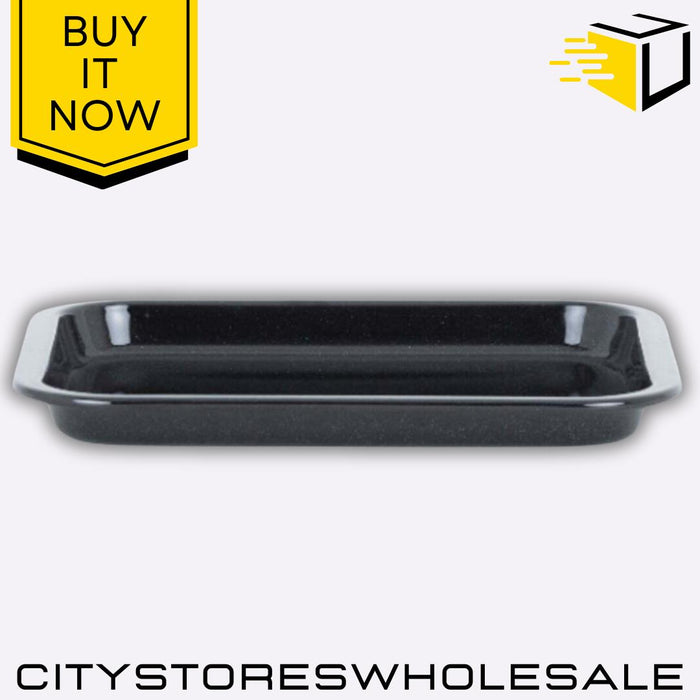 Wham Enamel 0.6mm Black Oven Tray Durable Baking Tray Non-Stick Heat