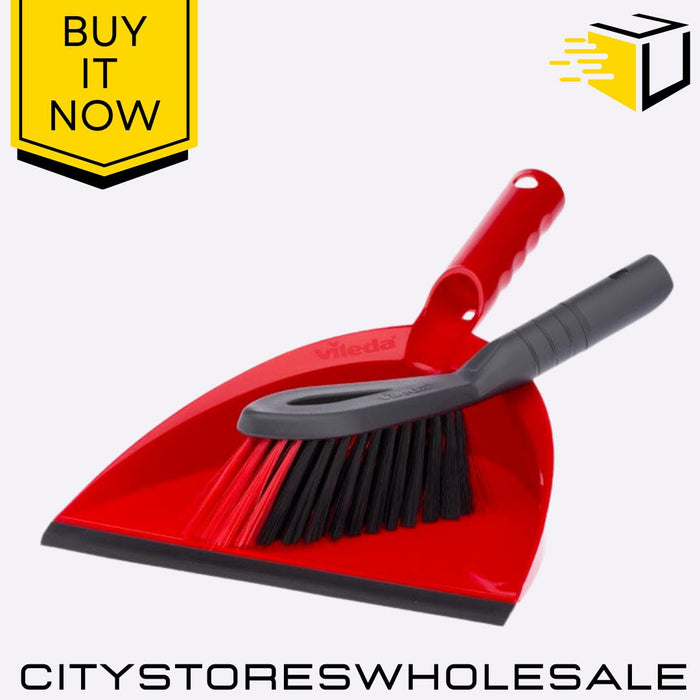 Dust Pan & Brush Set Ergonomic Cleaning Combo, Durable, Easy To Use Vileda