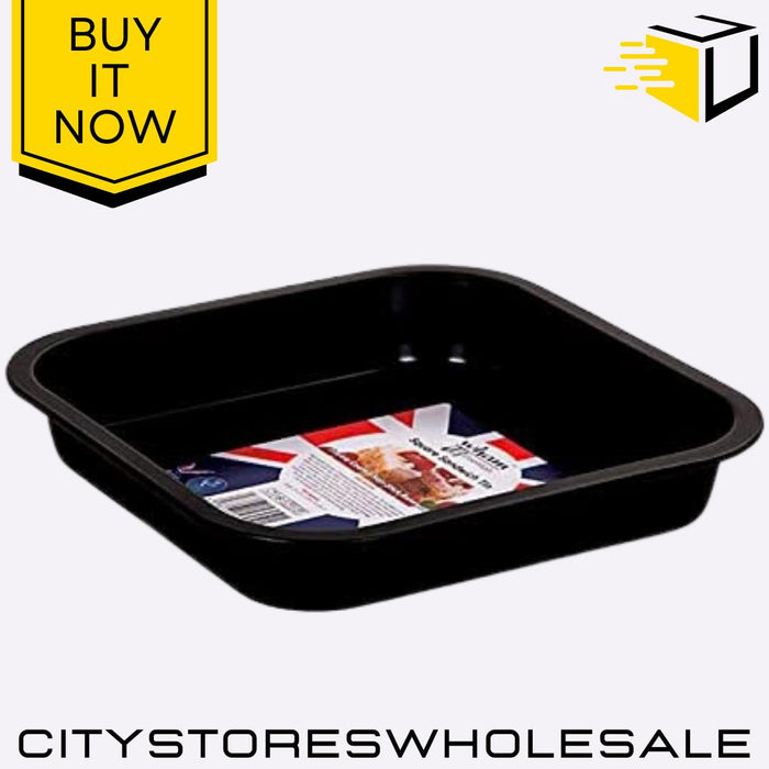 Black Sandwich Tin Square 19x19x3cm Non-Stick Bakeware Durable Wham Essentials