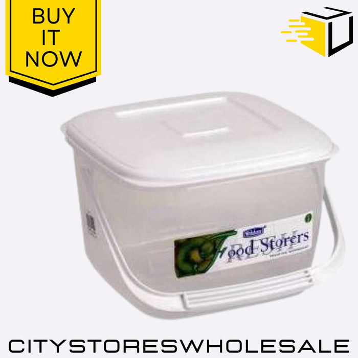 6L Food Storage Container With Handle Durable Kitchen Storage Box Whitefurze