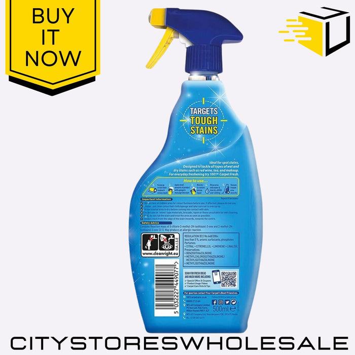 500ml Carpet Stain Remover Trigger Spray Fast Acting Deep Clean For Home 1001