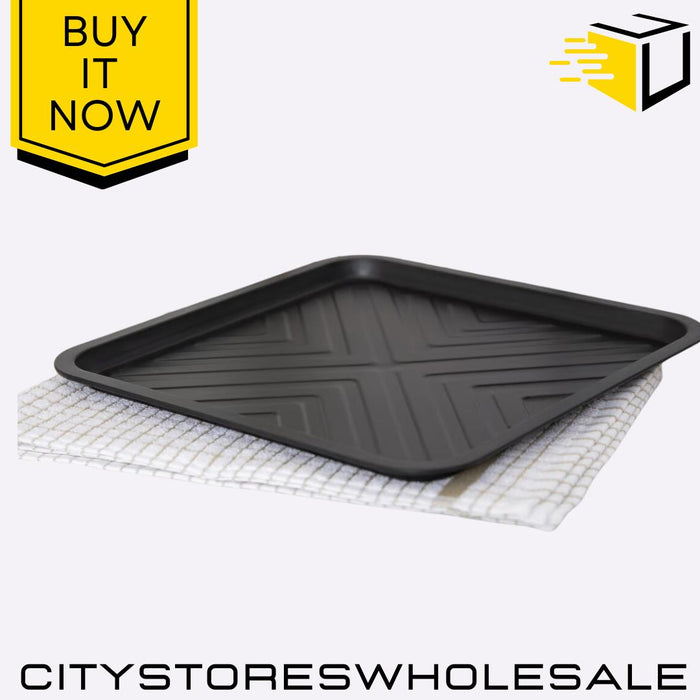 Essentials Black Griddle Tray 31.5 x 1.5cm (32cm) Non-Stick Baking Tray Wham