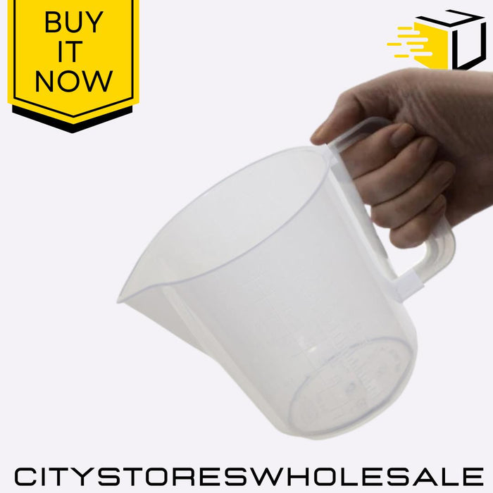 2 Pint Durable Plastic Measuring Jug Clear Markings Kitchen Whitefurze