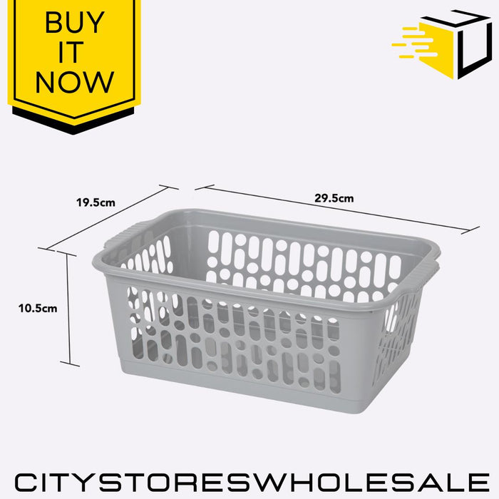 Single Medium Handy Basket Cool Blue 29.5x19.5x10.5cm Durable Storage Box Wham