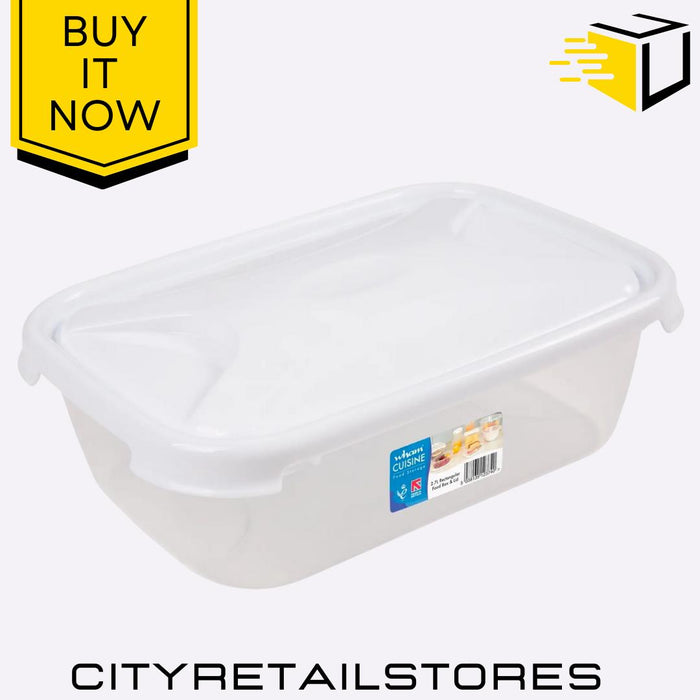 Cuisine 2.7L Food Storage Box & Lid Clear Ice White 26.5x18.5x8.5cm Wham