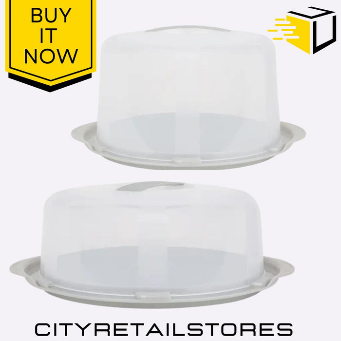 Cook Deep Round Cake Cheese Dome Cover Aluminium Base Clear Lid Durable Wham