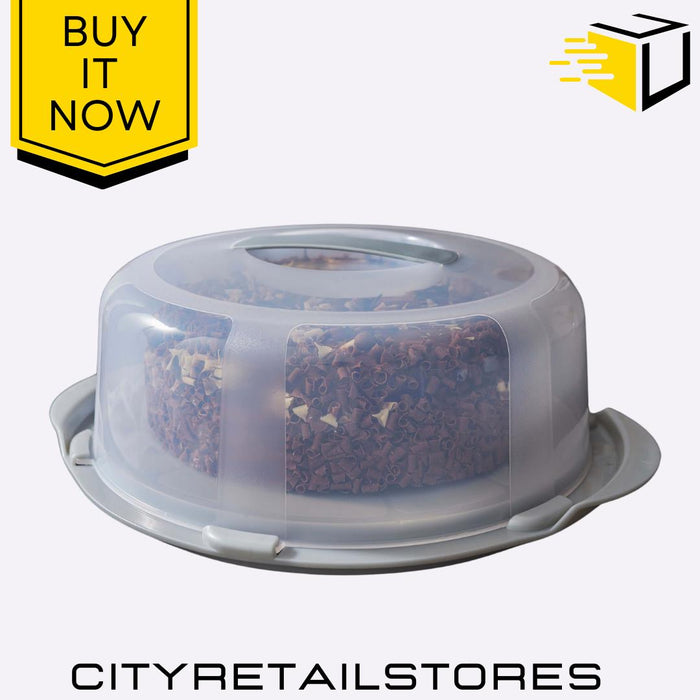 Cook Deep Round Cake Cheese Dome Cover Aluminium Base Clear Lid Durable Wham
