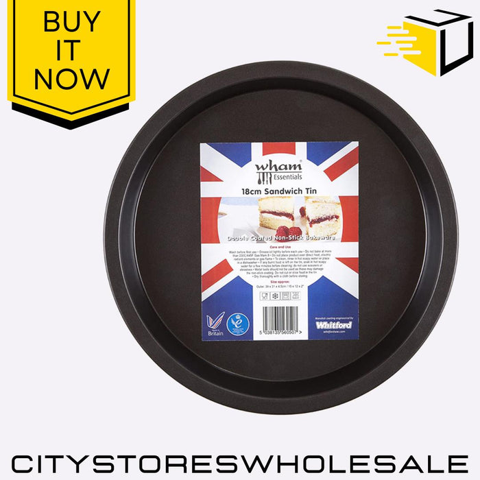 Sandwich Tin 18cm Non-Stick Bakeware Durable Cake Pan Baking Wham Essentials