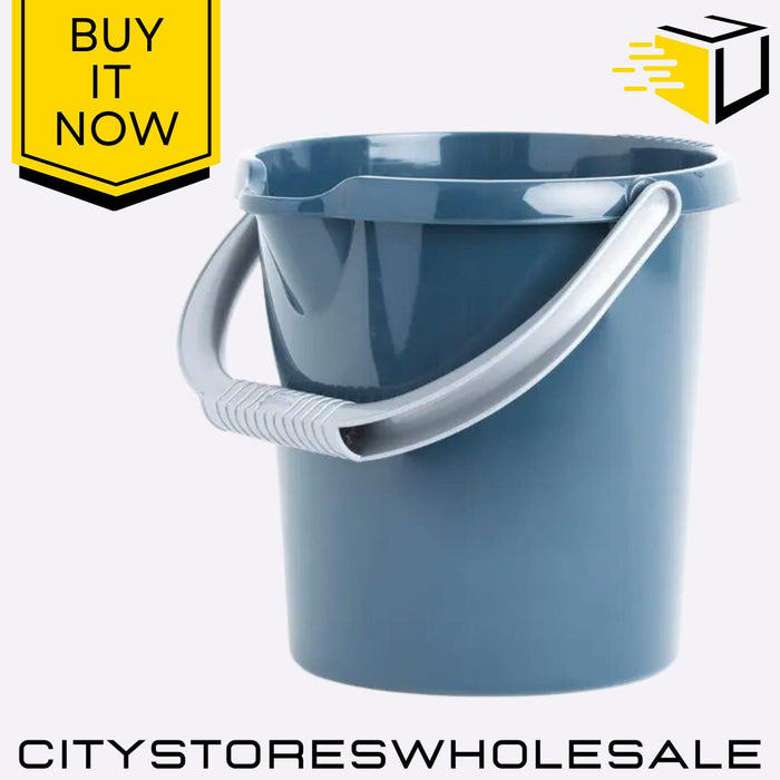 5L Bucket Navy Blue Durable Plastic Design with Handle for Cleaning Wham Casa