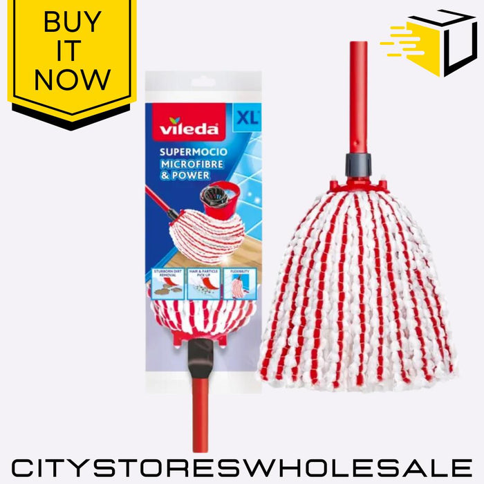 SuperMocio Microfibre & Power XL Mop with Refill Superior Floor Cleaning Vileda