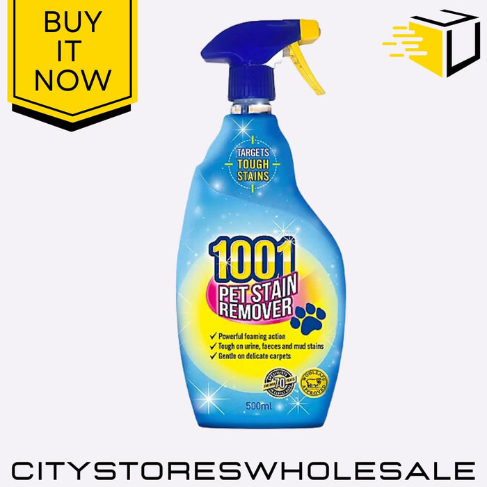 1001 Pet Stain Remover Trigger Spray Odour Eliminator For Carpets 500ml