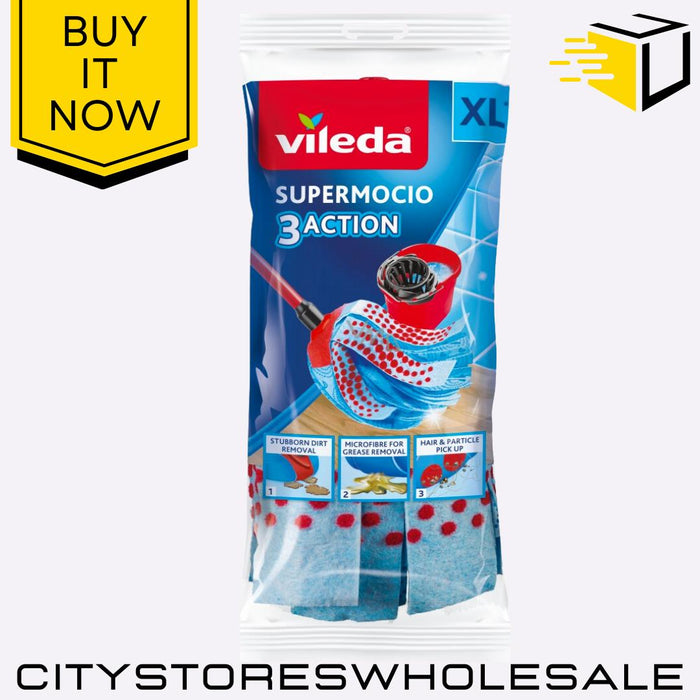 Vileda SuperMocio 3 Action Mop XL Replacement Head Durable Cleaning Refill