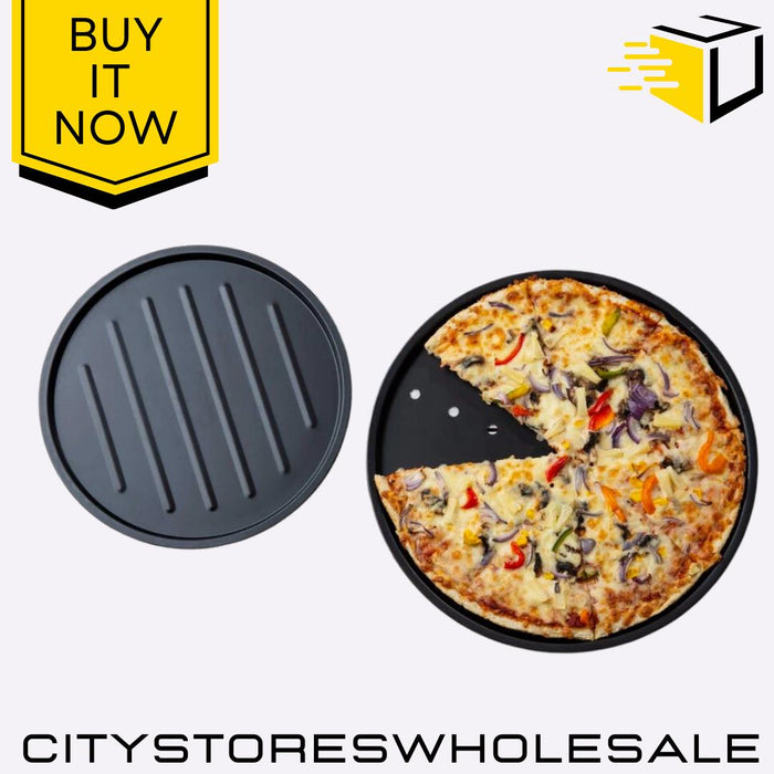 Black Pizza Tray 9 Inch (25 cm) Non-Stick Durable Oven Tray Wham Essentials