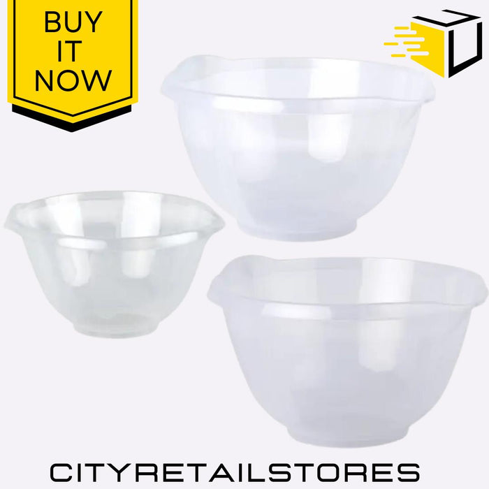 Clear Mixing Bowl 2L 4L 7L Durable Kitchen Food Prep Baking Bowl Wham Cuisine