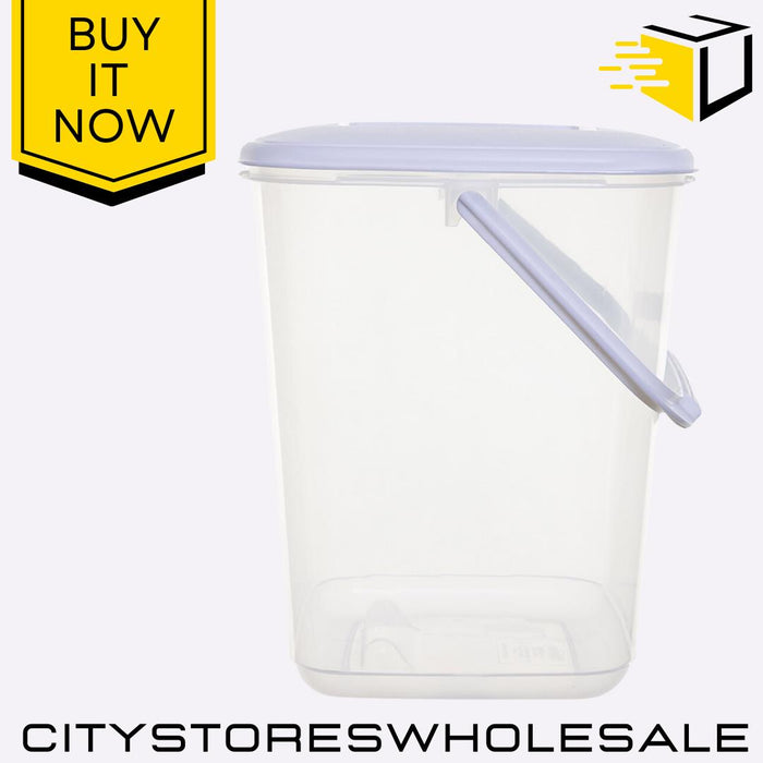 10L Food Storage Container With Handle Durable Kitchen Storage Box Whitefurze