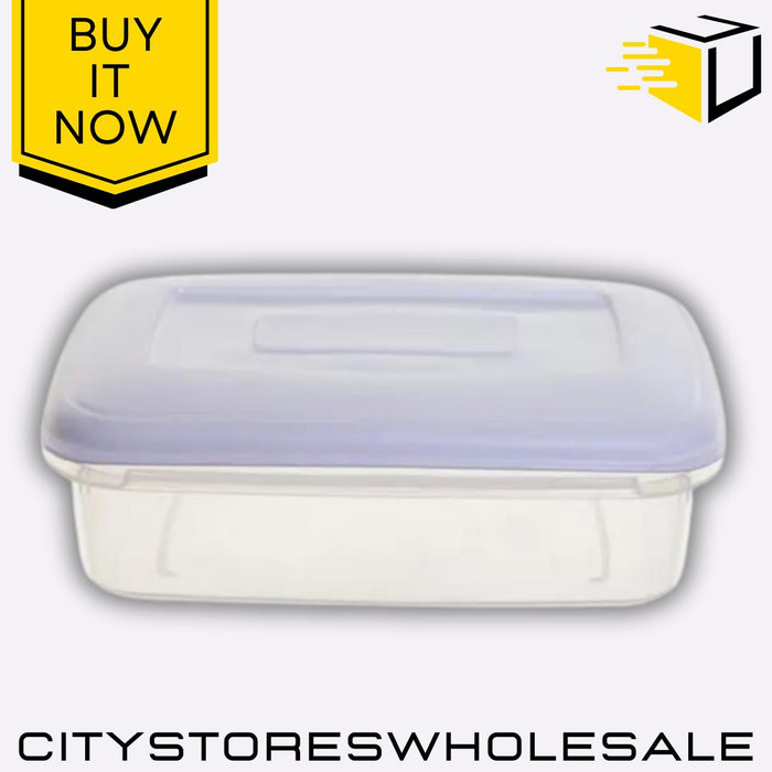 Rectangular Food Storage Container Airtight, Stackable, Durable 1.5L Whitefurze