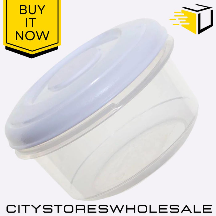 0.5L Round Food Box White Airtight Seal Storage Durable BPA-Free Whitefurze