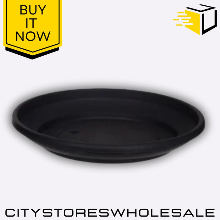 Planter Venetian Saucer 43cm Black Durable, Stylish Plant Pot Whitefurze