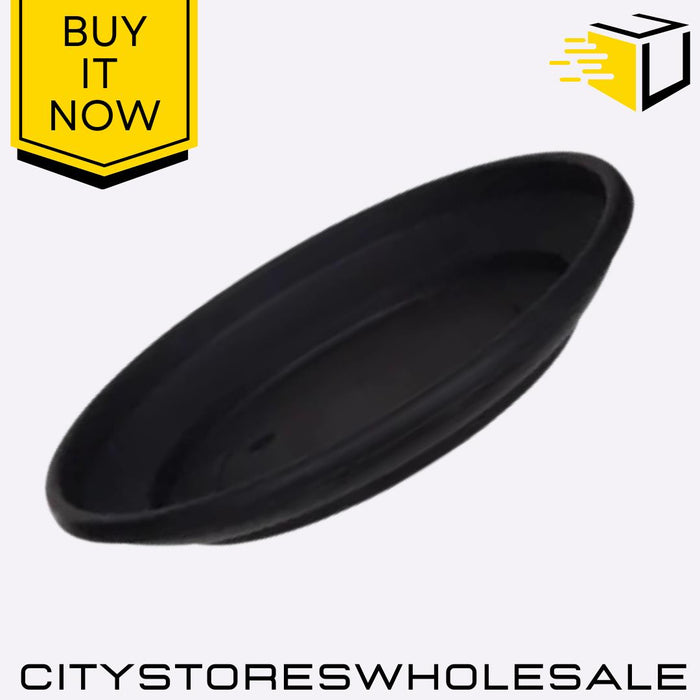 Planter Venetian Saucer 43cm Black Durable, Stylish Plant Pot Whitefurze