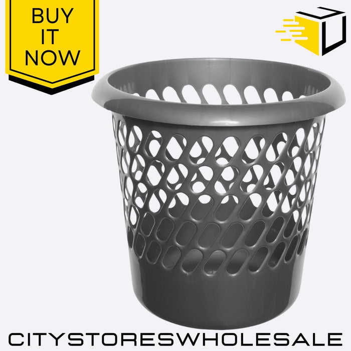 Silver Waste Paper Basket Durable Lightweight Stylish Bin For Home Whitefurze