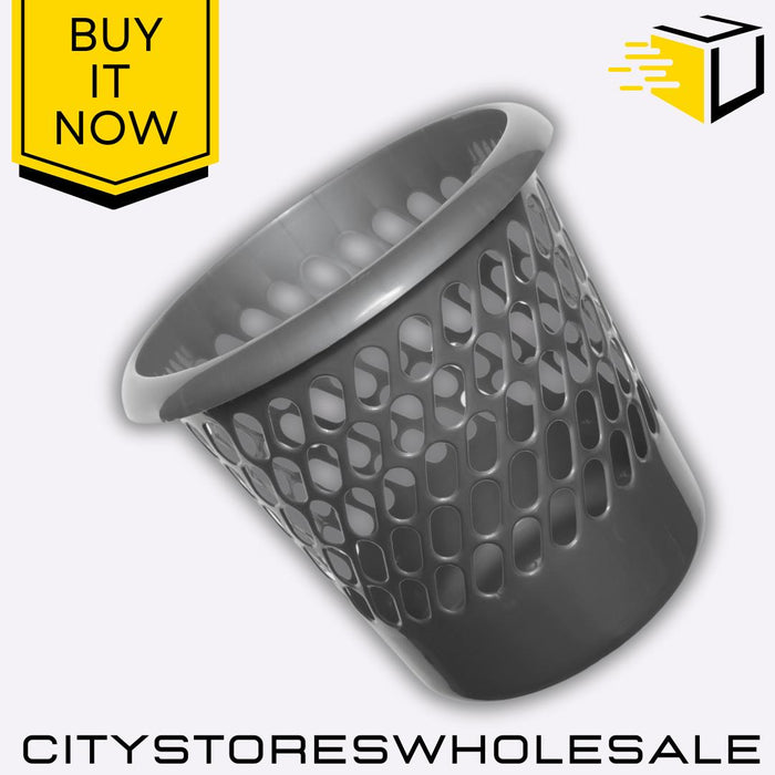 Silver Waste Paper Basket Durable Lightweight Stylish Bin For Home Whitefurze