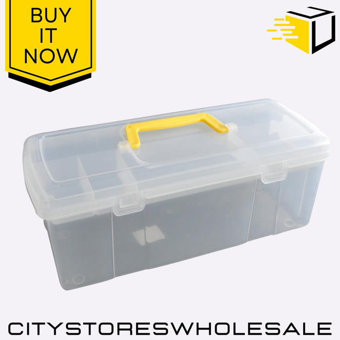 5L Utility Box With Handle Durable Storage Container Home & Office Whitefurze