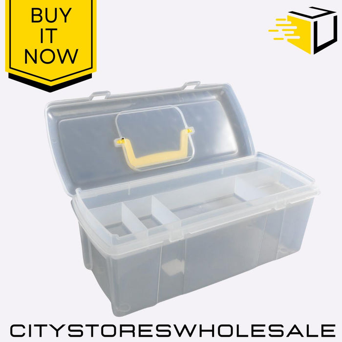 5L Utility Box With Handle Durable Storage Container Home & Office Whitefurze