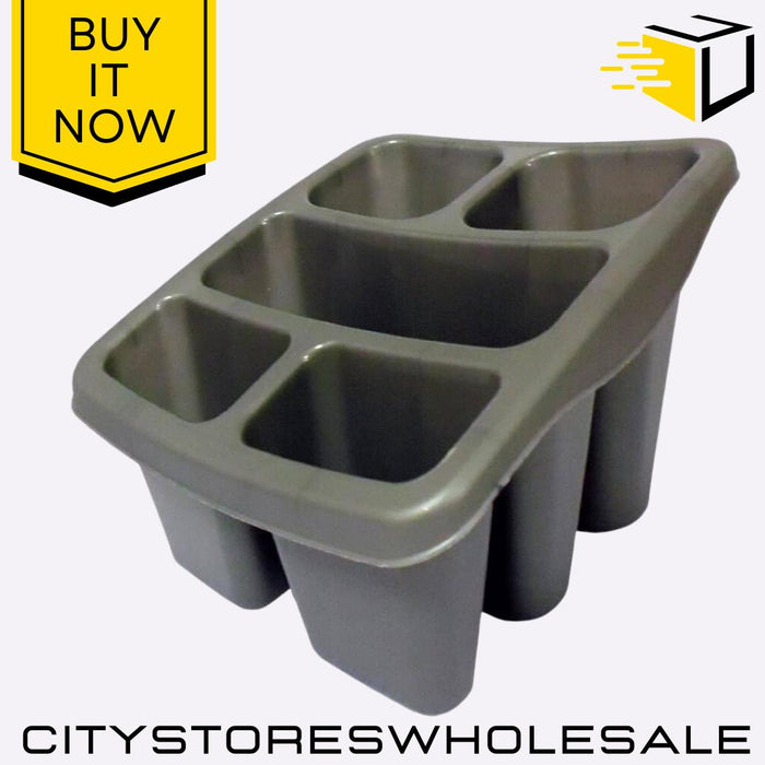 Cutlery Drainer Silver Stylish Practical Sink Storage Kitchen Utensil Whitefurze