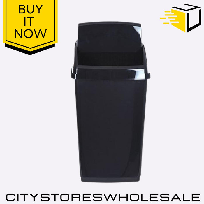 30L Black Swing Top Bin Durable Kitchen Waste Rubbish Recycling Bin Whitefurze