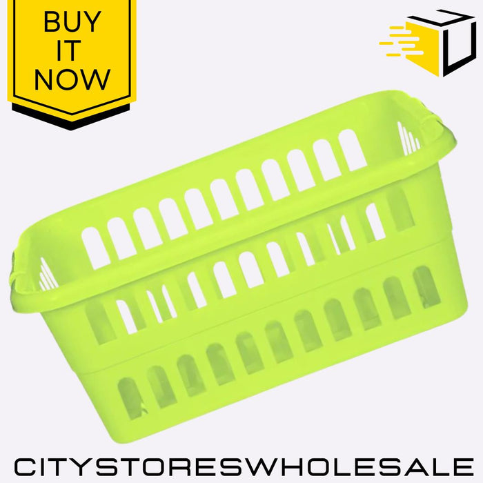 59cm Rectangular Laundry Basket Green Durable Lightweight Laundry Bin Whitefurze